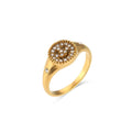 Anel Sorriso Cravejado folheado a ouro 18k