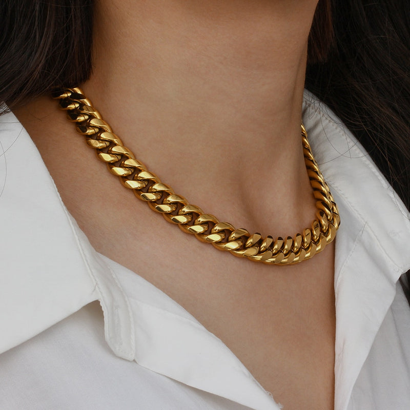 Colar Maxi folheado em ouro 18k